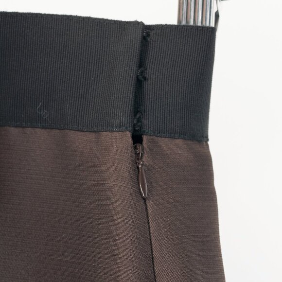 Valentino Brown Silk Shantung Pencil Skirt - Picture 6 of 9